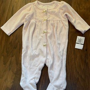 Koala Baby 3/6month Pink and Gold snap button footie